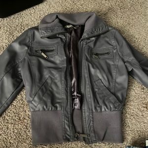 Gray Leather Jacket
